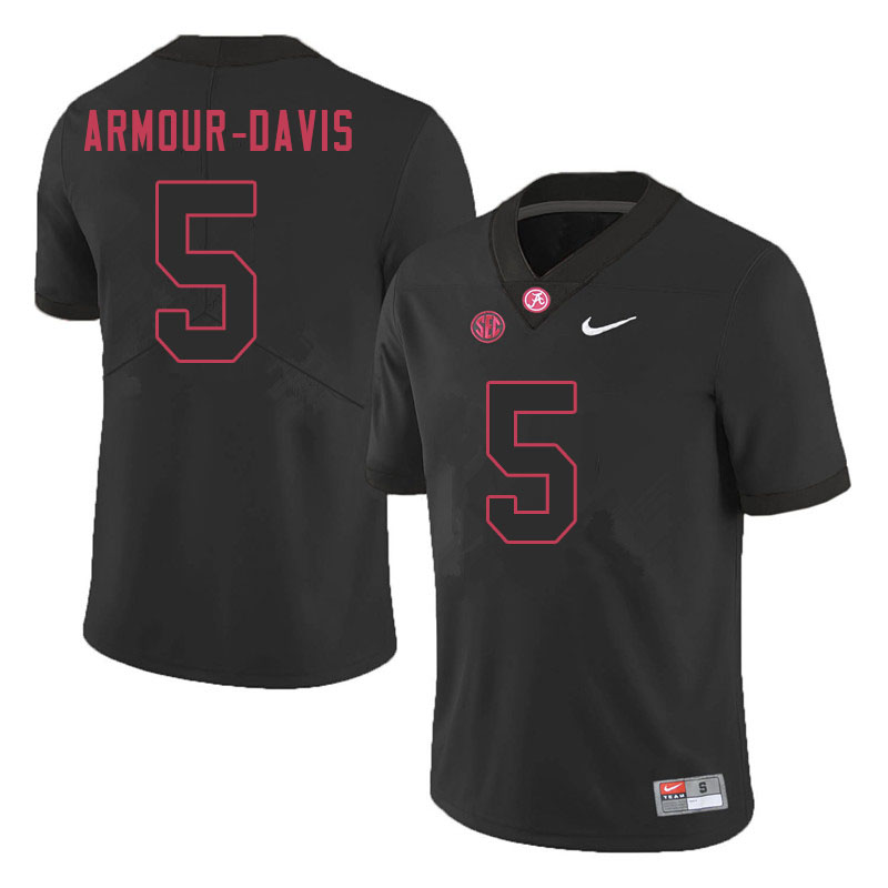 Alabama Crimson Tide Men's Jalyn Armour-Davis #5 Black NCAA Nike Authentic Stitched 2020 College Football Jersey BS16F47CS